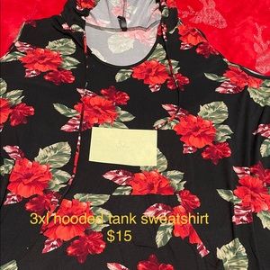 3xl hooded tank top sweatshirt